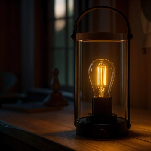Edison Bamboe Lamp Zwart