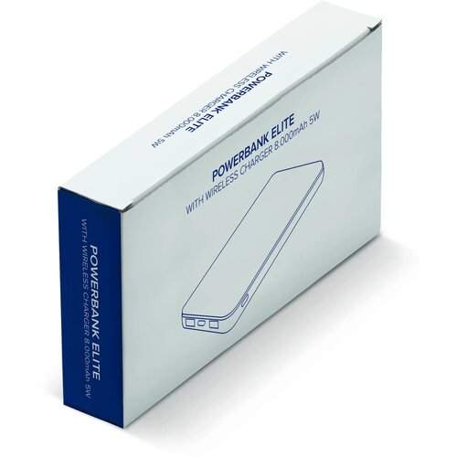 Elite Powerbank met Draadloze Oplader 8000mAh wit