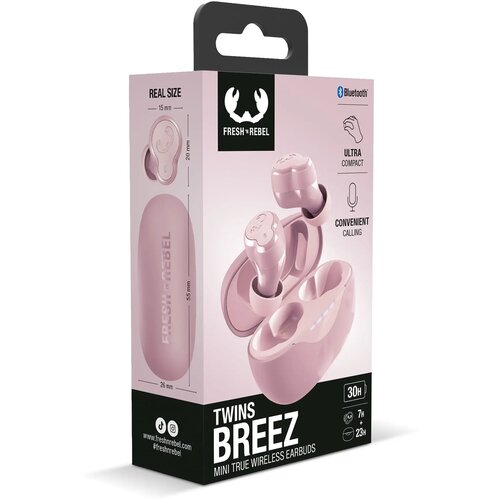 Fresh 'n Rebel Twins Breez True Wireless Oordopjes roze