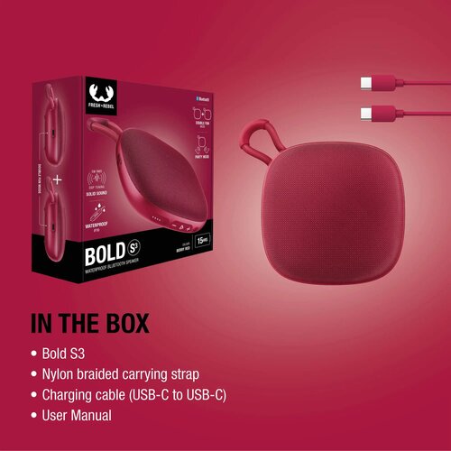 Fresh n Rebel Bold S3 Waterbestendige Bluetooth Speaker rood