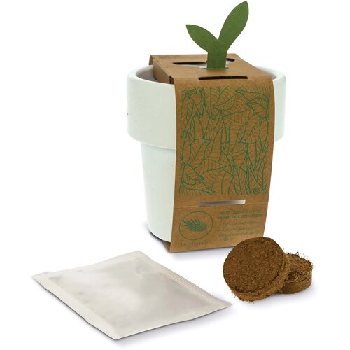 Hot-but-cool beker met basilicum zaadjes wit
