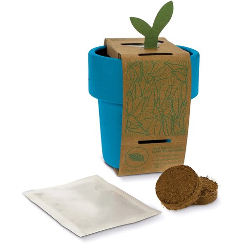 Hot-but-cool beker met kerstomaten zaadjes blauw
