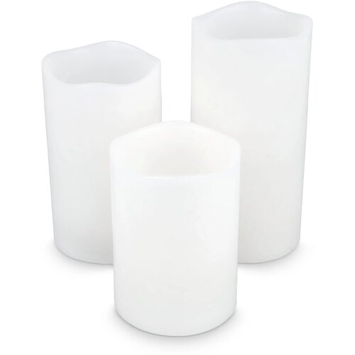 Koselys 3-delige set LED-waxkaarsen Ecru