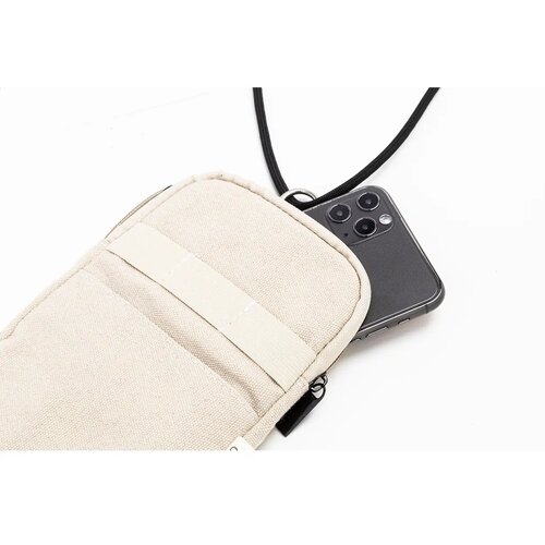 Canvafon Gerecycled Canvas Crossbody Mobiele Tas Natuurlijk