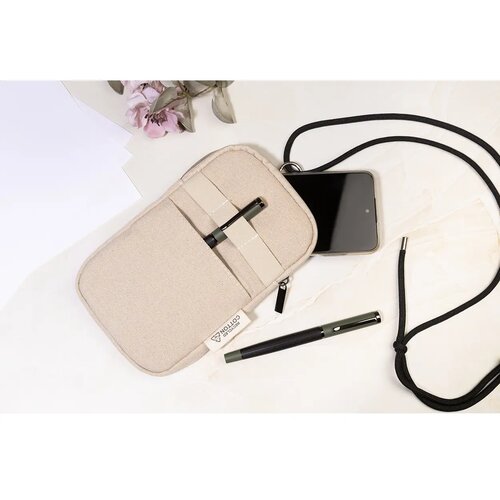 Canvafon Gerecycled Canvas Crossbody Mobiele Tas Natuurlijk