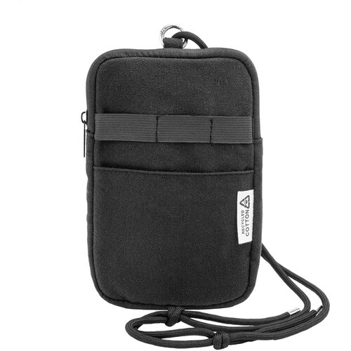 Canvafon Gerecycled Canvas Crossbody Mobiele Tas Zwart
