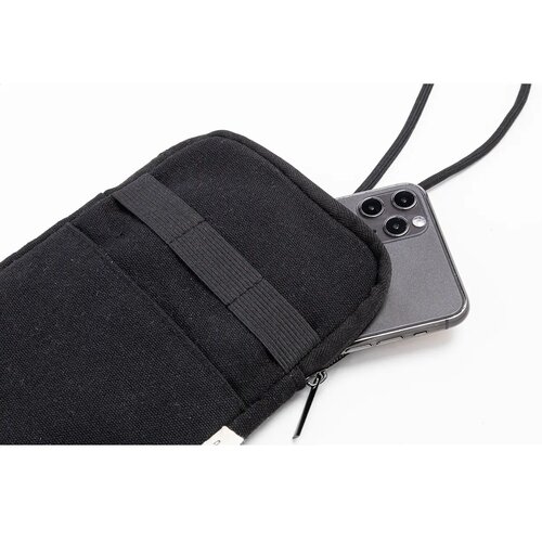 Canvafon Gerecycled Canvas Crossbody Mobiele Tas Zwart