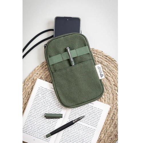 Canvafon Gerecycled Canvas Crossbody Mobiele Tas Groen