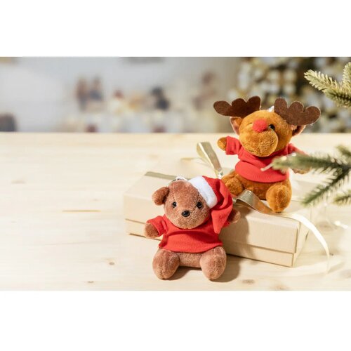 Julnalle Pluche Kerst Teddybeer Sleutelhanger Meerkleurig