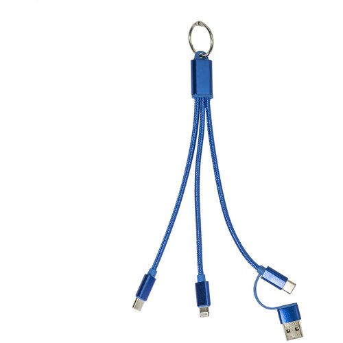 Rafob Sleutelhanger Usb Oplader Kabel Blauw