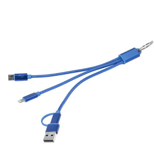 Rafob Sleutelhanger Usb Oplader Kabel Blauw
