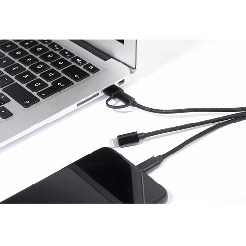 Rafob Sleutelhanger Usb Oplader Kabel Zwart