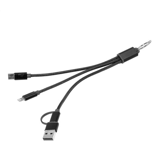 Rafob Sleutelhanger Usb Oplader Kabel Zwart