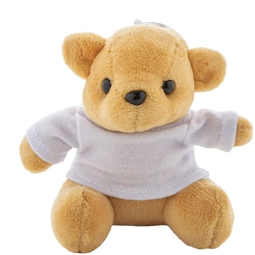 Teddyfob Pluche Teddybeer Sleutelhanger Wit