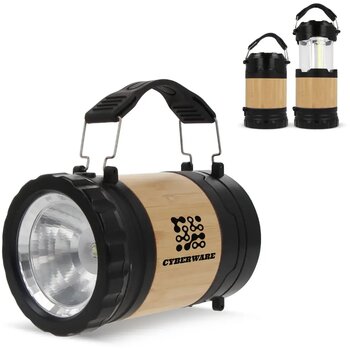 ABS &amp; Bamboe Lamp &amp; Zaklamp zwart