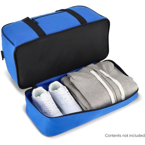 600D gerecycled PET sport- en reistas 55.5 x 25 x 36 cm 50 L blauw