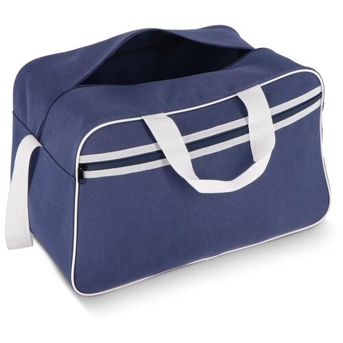 600D gerecycled PET sport- en reistas 48 x 25 x 28 cm 30 L blauw / wit