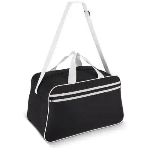 600D gerecycled PET sport- en reistas 48 x 25 x 28 cm 30 L zwart / wit