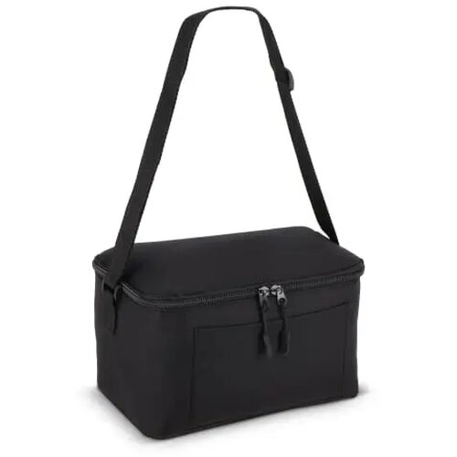 600D gerecycled PET koeltas voor 6 blikjes 25 x 14.5 x 15.5 cm 5 L zwart