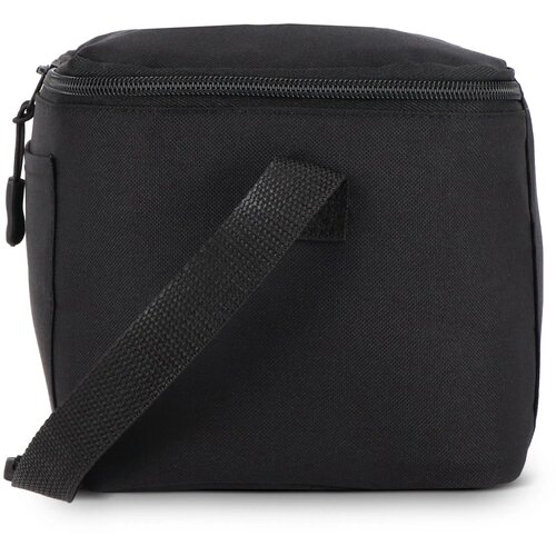 600D gerecycled PET koeltas voor 6 blikjes 25 x 14.5 x 15.5 cm 5 L zwart