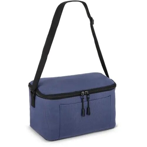 600D gerecycled PET koeltas voor 6 blikjes 25 x 14.5 x 15.5 cm 5 L donkerblauw