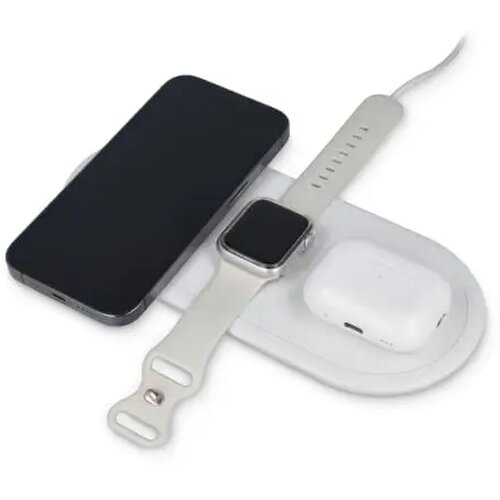 3-in-1 Draadloze Oplader 15 W, Smartphone / Apple Watch / AirPod wit