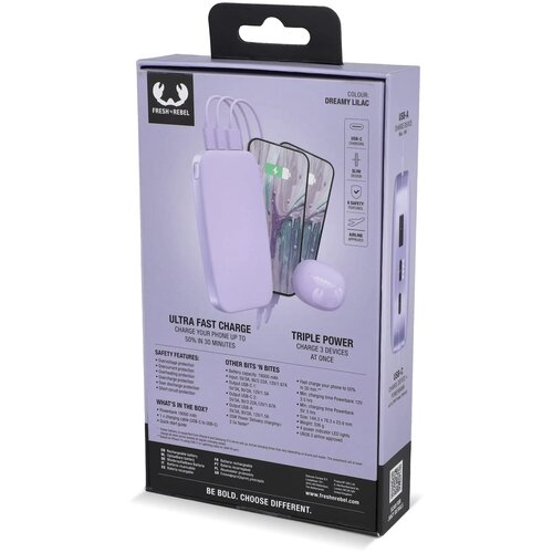 2PB18100 | Fresh 'n Rebel Powerbank 18000mAh USB-C Fast Charging 20W lila
