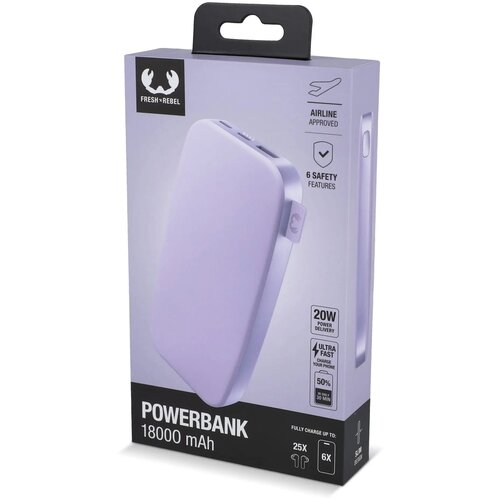 2PB18100 | Fresh 'n Rebel Powerbank 18000mAh USB-C Fast Charging 20W lila