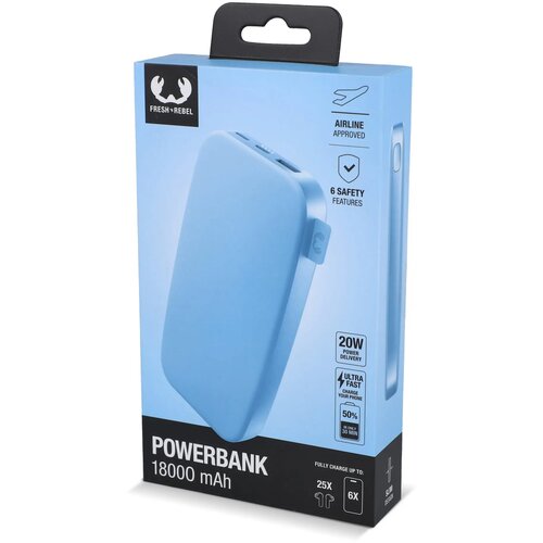2PB18100 | Fresh 'n Rebel Powerbank 18000mAh USB-C Fast Charging 20W lichtblauw