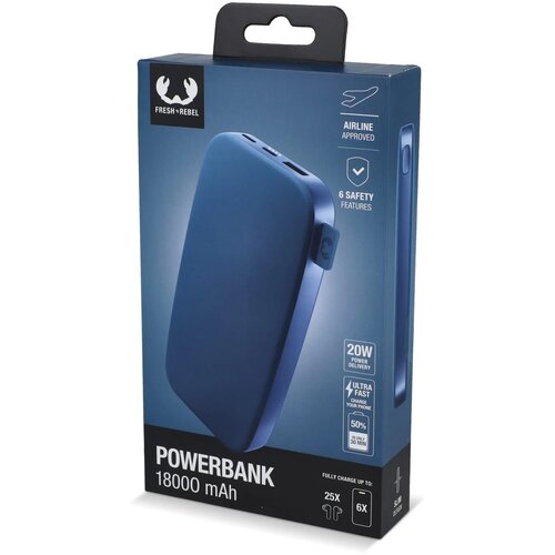 2PB18100 | Fresh 'n Rebel Powerbank 18000mAh USB-C Fast Charging 20W blauw