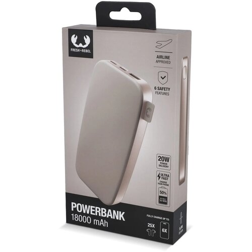 2PB18100 | Fresh 'n Rebel Powerbank 18000mAh USB-C Fast Charging 20W beige