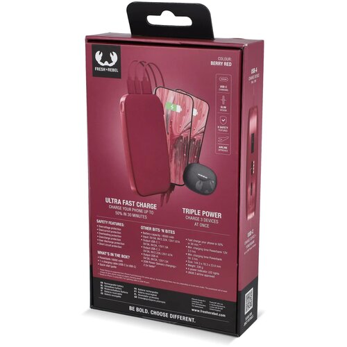 2PB18100 | Fresh 'n Rebel Powerbank 18000mAh USB-C Fast Charging 20W rood