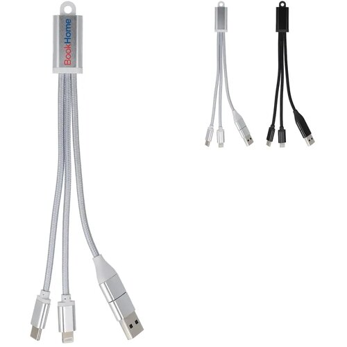 2-in-1 Oplaadkabel USB-A/C naar USB-C & Lightning Aluminium