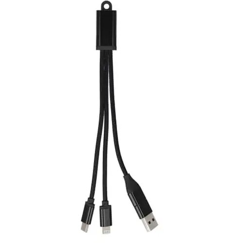 2-in-1 Oplaadkabel USB-A/C naar USB-C &amp; Lightning Aluminium zwart
