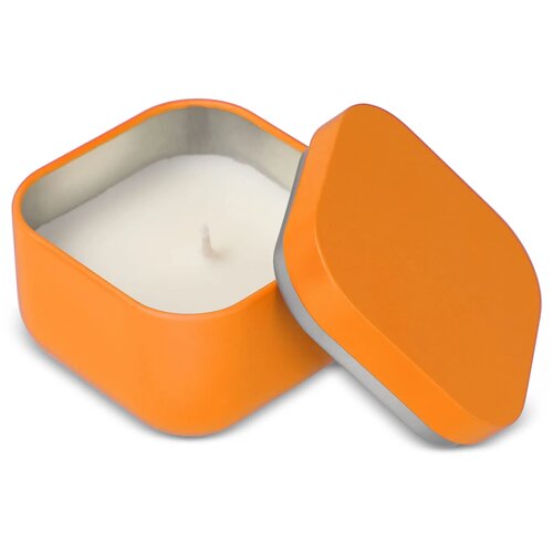 Ananda plantaardige geurkaars in gerecycled blik oranje