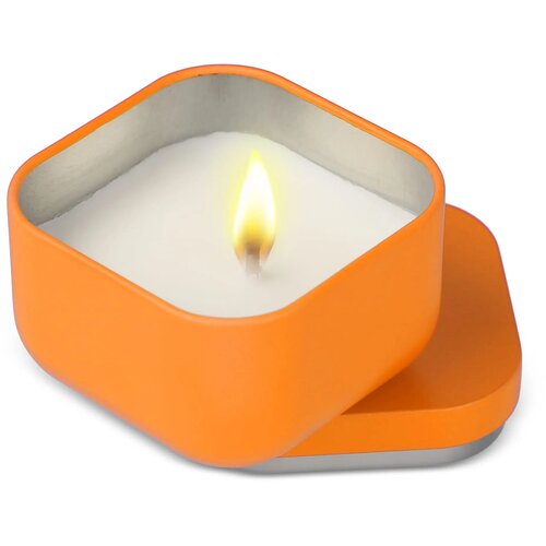 Ananda plantaardige geurkaars in gerecycled blik oranje