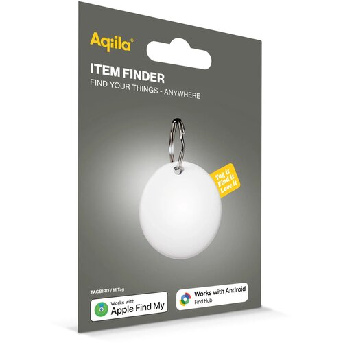 Aqiila Tagbird Waterbestendige Tracker met sleutelring wit