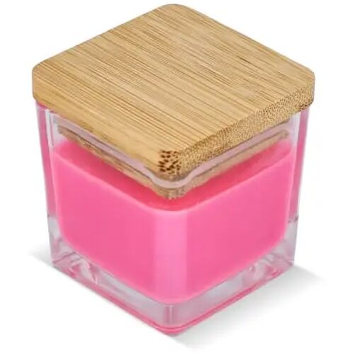 Chakra plantaardige kaars in glazen houder roze