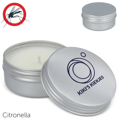 Citronella insectenwerende plantaardige kaars in gerecycled blik