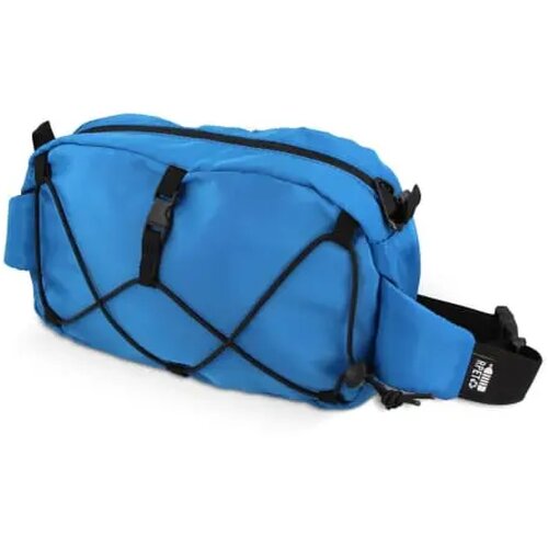 Crossbodytas R-PET met trekkoord blauw