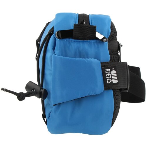 Crossbodytas R-PET met trekkoord blauw