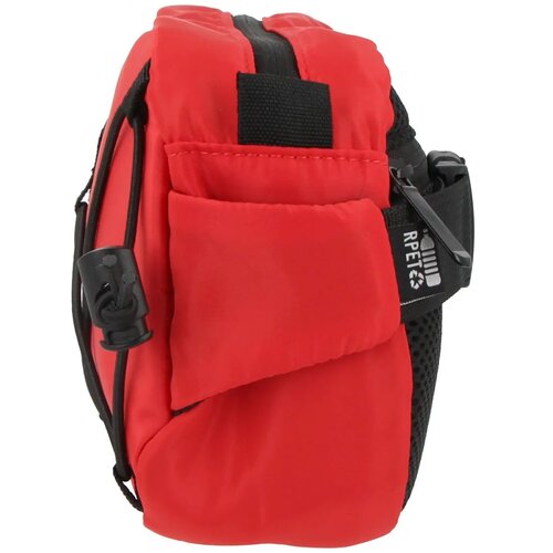 Crossbodytas R-PET met trekkoord rood