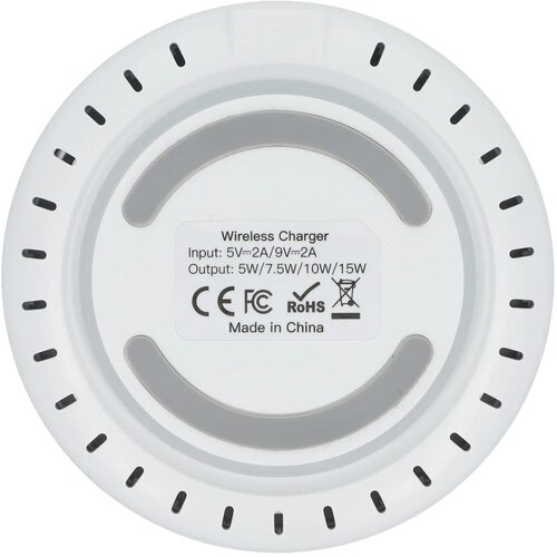 Draadloze Oplader 15 W Fast Charge met LED indicator wit