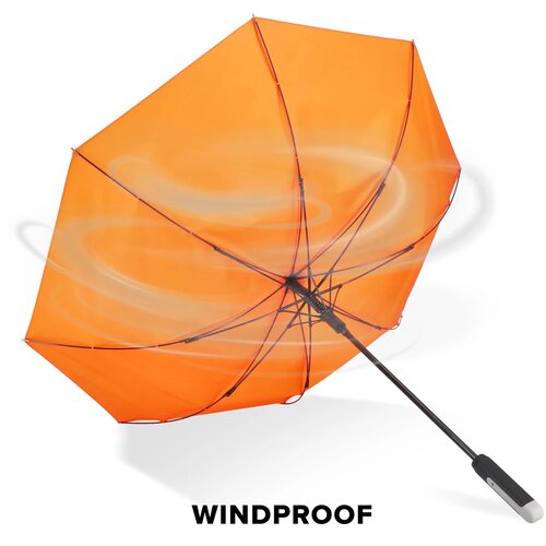 Emerantia 190T Pongee 23" Stokparaplu Auto open oranje