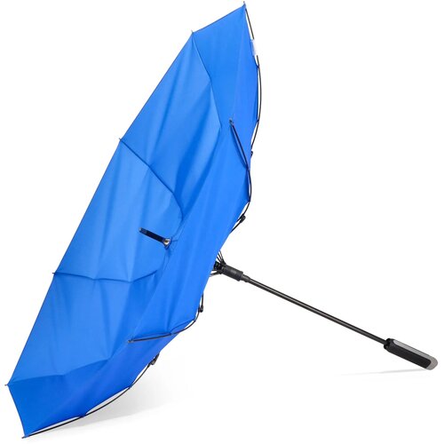 Emerantia 190T Pongee 23" Stokparaplu Auto open blauw