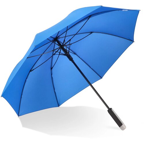 Emerantia 190T Pongee 23" Stokparaplu Auto open blauw