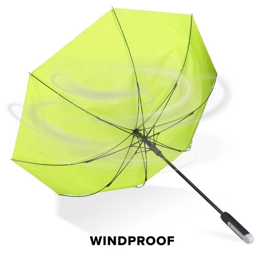 Emerantia 190T Pongee 23" Stokparaplu Auto open lichtgroen