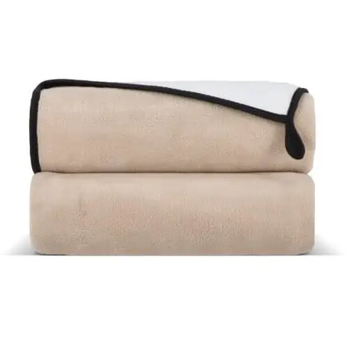 Gecombineerde coral fleece deken 120x150cm (500g/m²) sublimatie beige