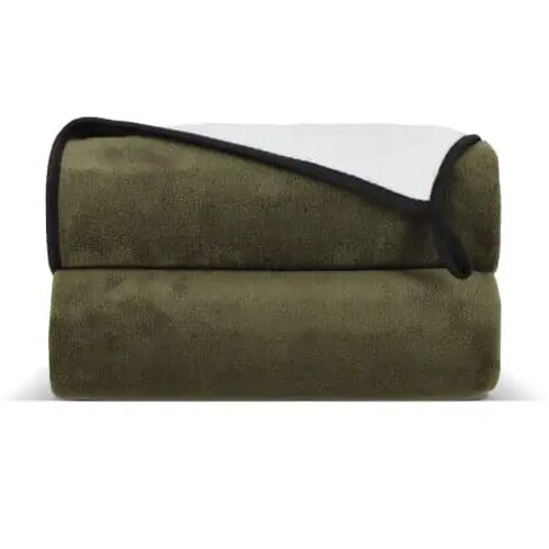 Gecombineerde coral fleece deken 120x150cm (500g/m²) sublimatie dried green