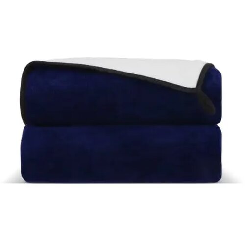 Gecombineerde coral fleece deken 120x150cm (500g/m²) sublimatie donkerblauw